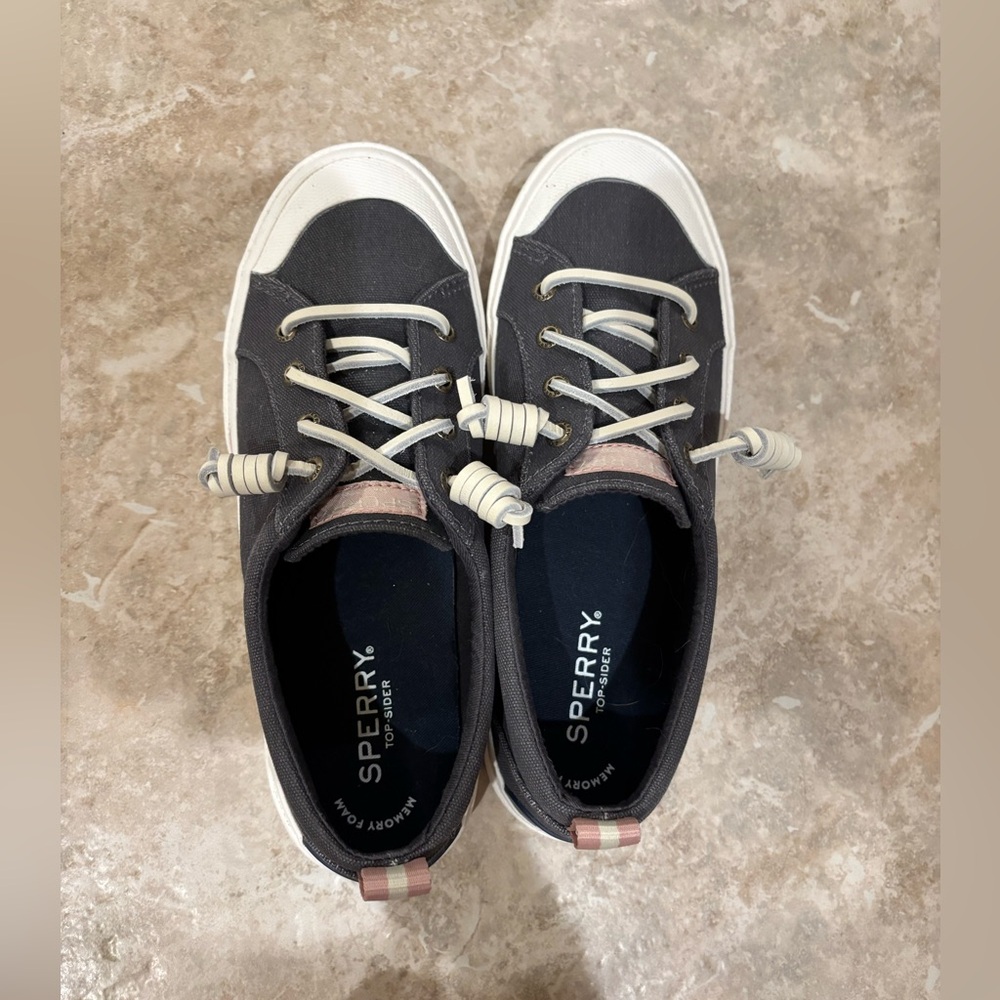 NWOT Sperry Charcoal Canvas Flat Sneakers